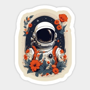 Floral Astronaut by Akbaly Sticker